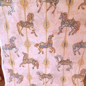 8 TOTAL yds VIP Cranston Print Works Merry Go Round Carousel Horses Pink Fabric